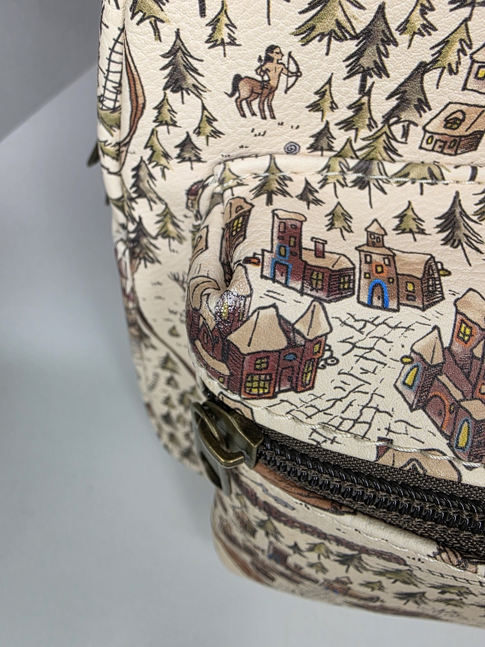 Harry Potter Loungefly Map Print Mini Backpack - Cream/Brown/Green - Picture 11 of 13